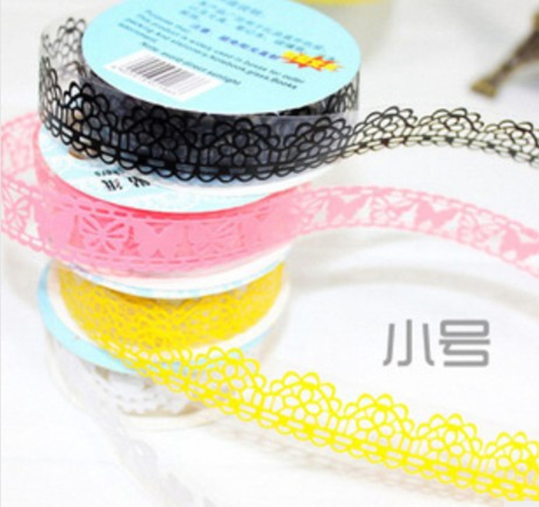 -蕾丝镂空花边透明彩色胶带包邮  韩国手工DIY相册配件贴纸角贴