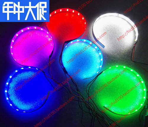 新款360度LED光感恶魔眼3寸双光透镜改装升级大灯装饰灯通用型 - 封面