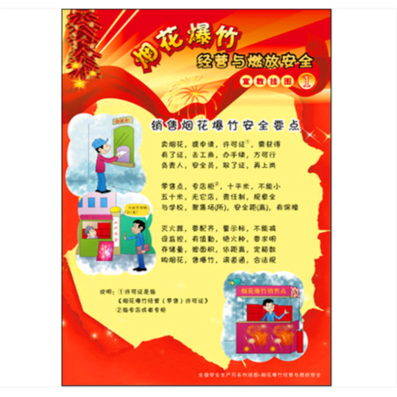 【正版包票】安全生产月-烟花经营与燃放安全宣教挂图