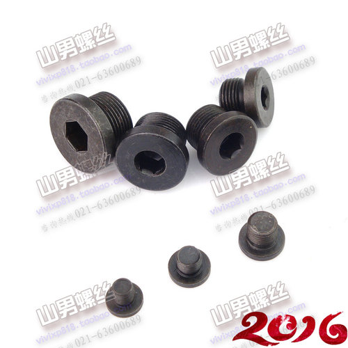 45#钢 公制内六角油塞堵头 JB1001-77内六角螺塞油堵法兰面螺塞