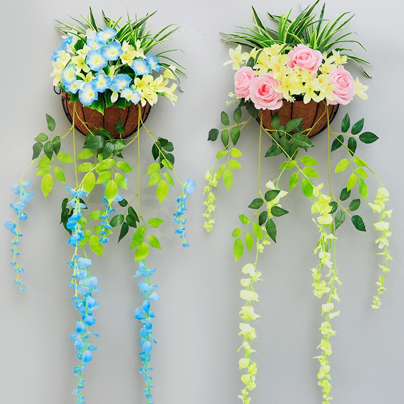 家居墙壁装饰花套装假花玫瑰百合悬挂壁花艺室内客厅仿真紫藤花蔓在类目 家居饰品, 壁饰中 - 来自Buy2taobao.com提供专业的淘宝代购服务