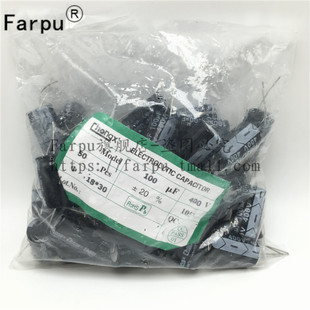 100UF Farpu 400V100uF 一包50只 体积18 30mm 400V直插电解电容