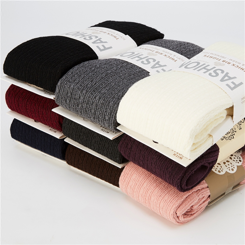 春秋加厚针织麻花打底裤袜女保暖