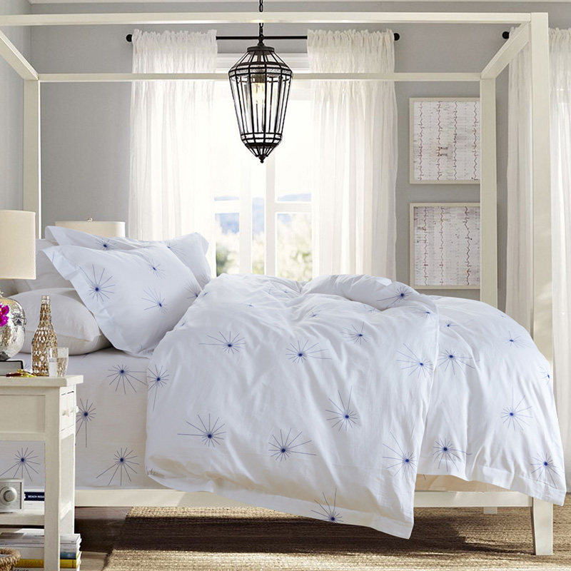 五星级宾馆酒店床上用品  全棉活性印花纯棉纯白色四件套包邮