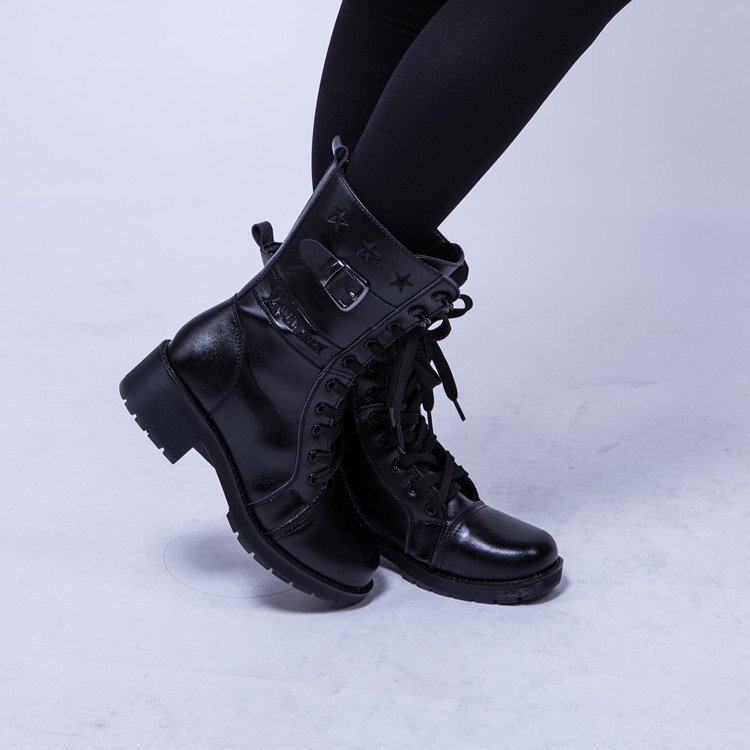 Bottes militaires pour femme en cuir - Ref 1398653 Image 1