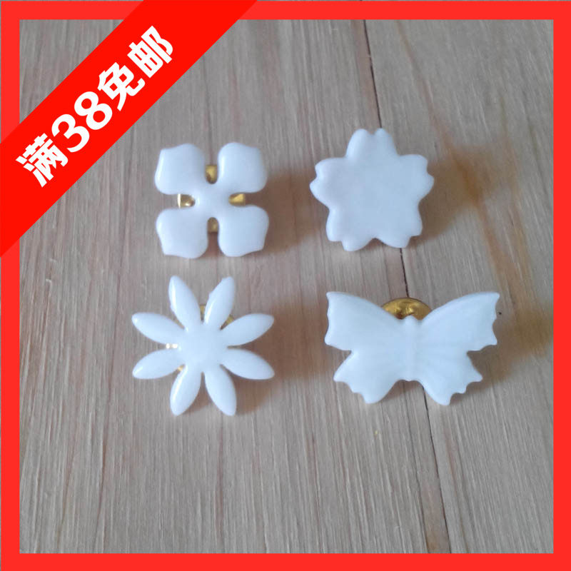 陶瓷别针小清新雪花胸针领针徽章 手作陶瓷首饰品 女地摊货源热卖