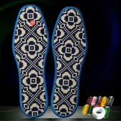 十字绣鞋 垫纯棉针孔男女几何图印花全手工满绣带线防臭吸汗半成品