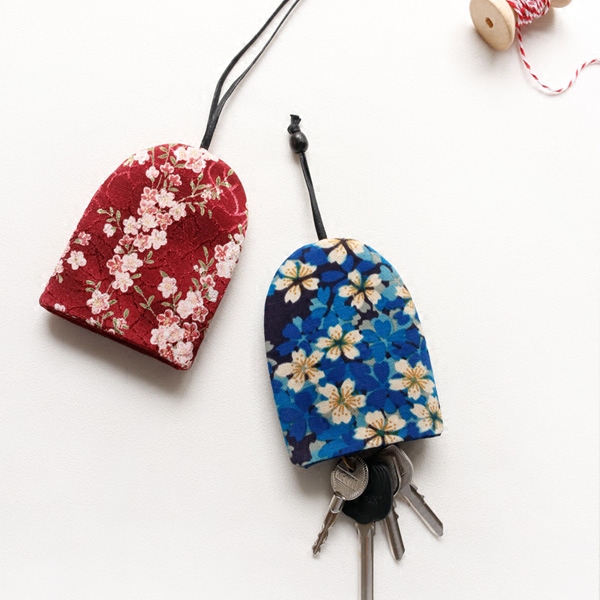 织物森林手工定制布艺抽绳式创意钥匙包卡包汽车遥控器钥匙保护套