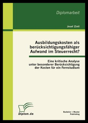【预售】Ausbildungskosten ALS Ber Cksichtigung