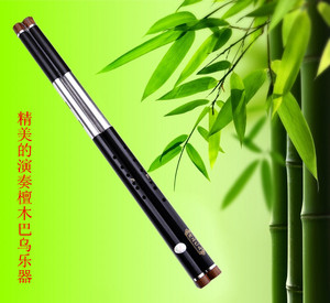 云南省新款好吹卖巴乌横吹双管黑檀木F调降B调练习演出优质葫芦丝
