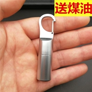 Mini dầu hỏa carabiner siêu nhỏ cá tính sáng tạo bánh xe di động nhỏ móc chìa khóa ngoài trời không thấm nước nam - Bật lửa