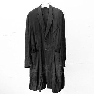 风衣外套ZiggyChen 2017英萃集暗黑早春工匠品质真丝拼接亚麻薄款