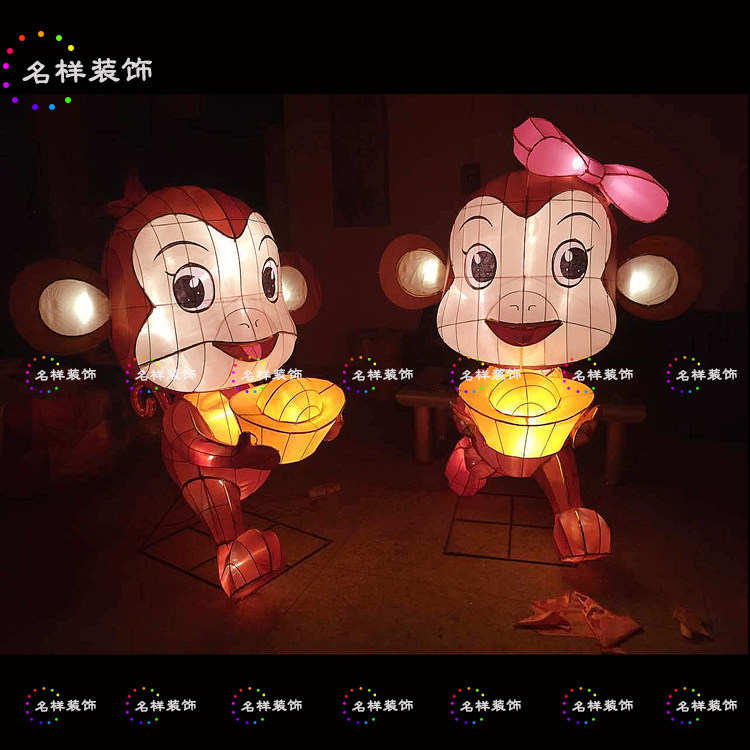 名样猴子彩灯造型广场灯光亮化宫灯春节元宵花灯猴年民俗灯会灯展