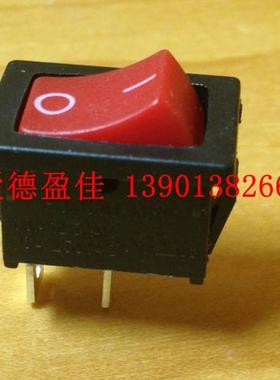 台湾进口宏聚船型开关MR-1-110-C5N-BBR 2脚红色银触点翘板开关