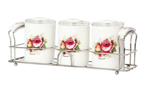 TOPMATE韩国进口收纳盒罐子骨瓷调料盒味精盐罐调味料调味罐3P大