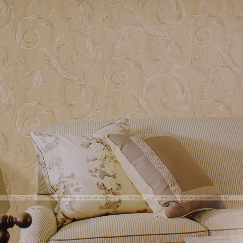 莨苕叶几何珠光ab版纯纸 美国原装进口壁纸seabrook 背景墙纸客厅