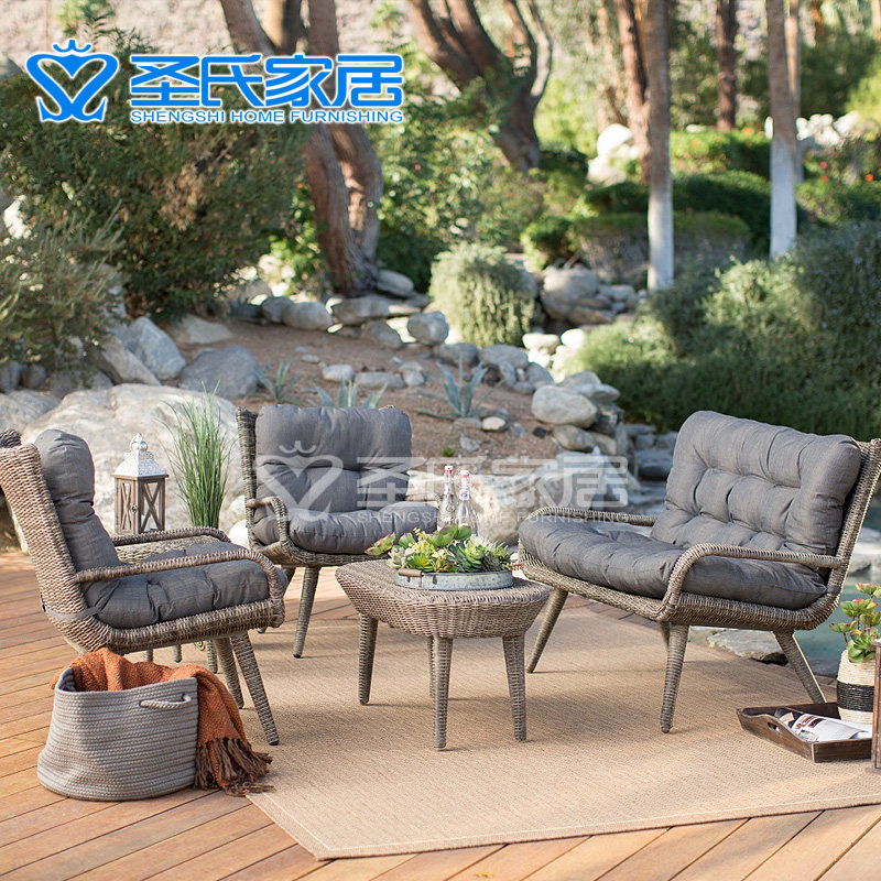 休闲藤椅沙发阳台庭院别墅客厅仿藤沙发桌椅组合时尚沙发户外家具|ruв категории жилой мебели, диван класса, ротанг/бамбук диван - от Buy2taobao.com для оказания профессиональной услуги покупки агента Taobao