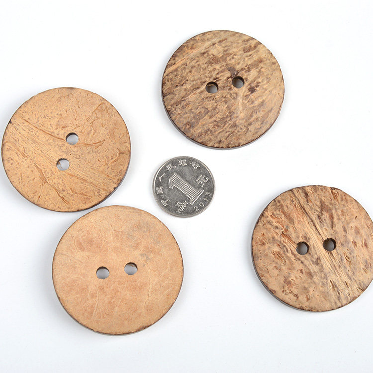 铜豌豆diy超大纽扣5cm两眼盆形椰子扣天然环保复古装饰纽扣工艺品