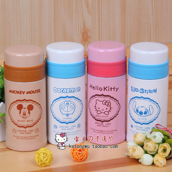 包邮hello kitty 哆啦A梦 卡通 茶漏不锈钢保温杯杯子水杯