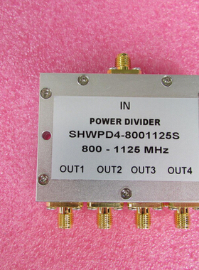 800-1125MHz 10W SMA RF 射频同轴4路一分四功分器 频率可定制