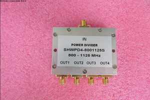 800-1125MHz 10W SMA RF 射频同轴4路一分四功分器 频率可定制