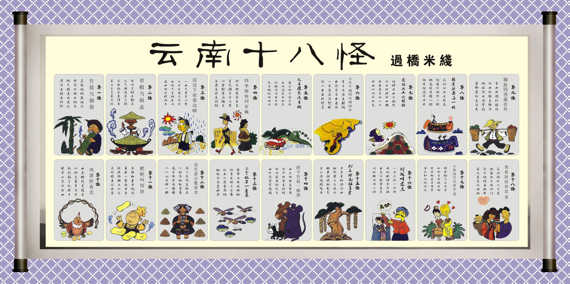 748海报印制展板写真喷绘81云南十八怪之过桥米线2挂图展板