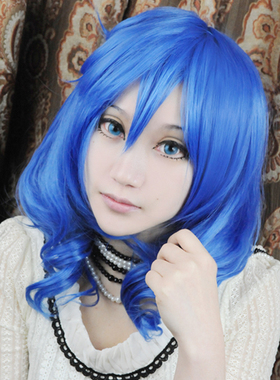 karneval 纪一 蓝色卷发 cosplay假发