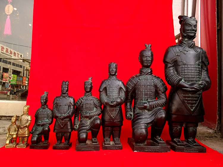 仿古青铜器纯铜兵马俑摆件将军俑高60秦俑工艺品家居办公摆设礼品