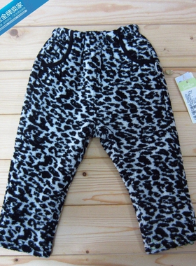 【4折】阳光鼠童装女童夹棉长裤 宝宝豹纹冬棉裤保暖厚休闲裤特价