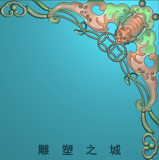 精雕图 浮雕图 灰度图  JDP文件  蝙蝠角花2
