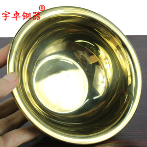 宇卓铜器大号素面光面纯铜碗黄铜碗 碗筷子勺子铜碗工艺品摆件