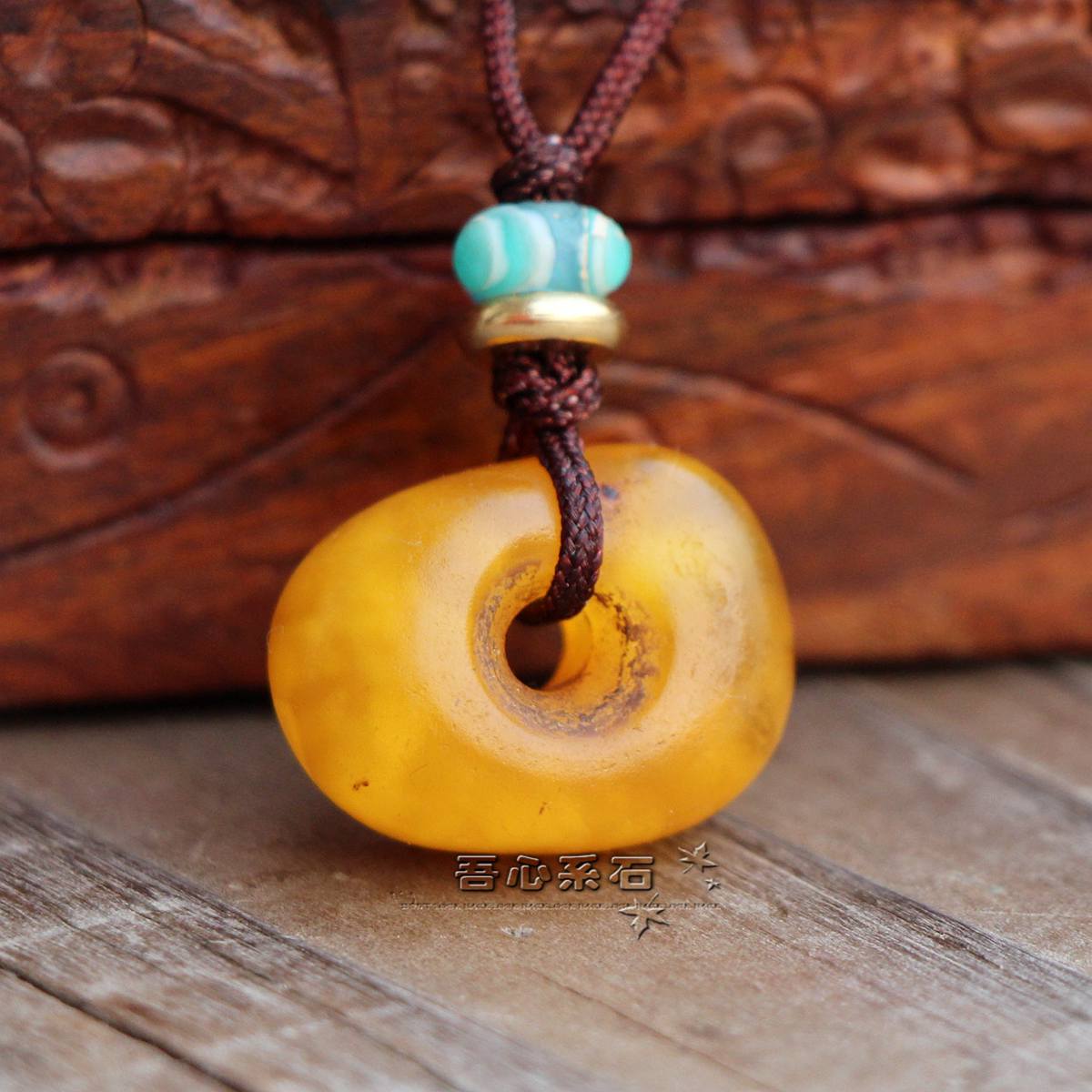 『系石』DIY散珠M37古董蜜蜡西藏传世老蜜蜡饼子吊坠散珠项钏