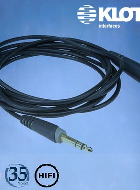 德国 KLOTZ 耳机延长线6.3 大三公转母大三芯立体声非平衡
