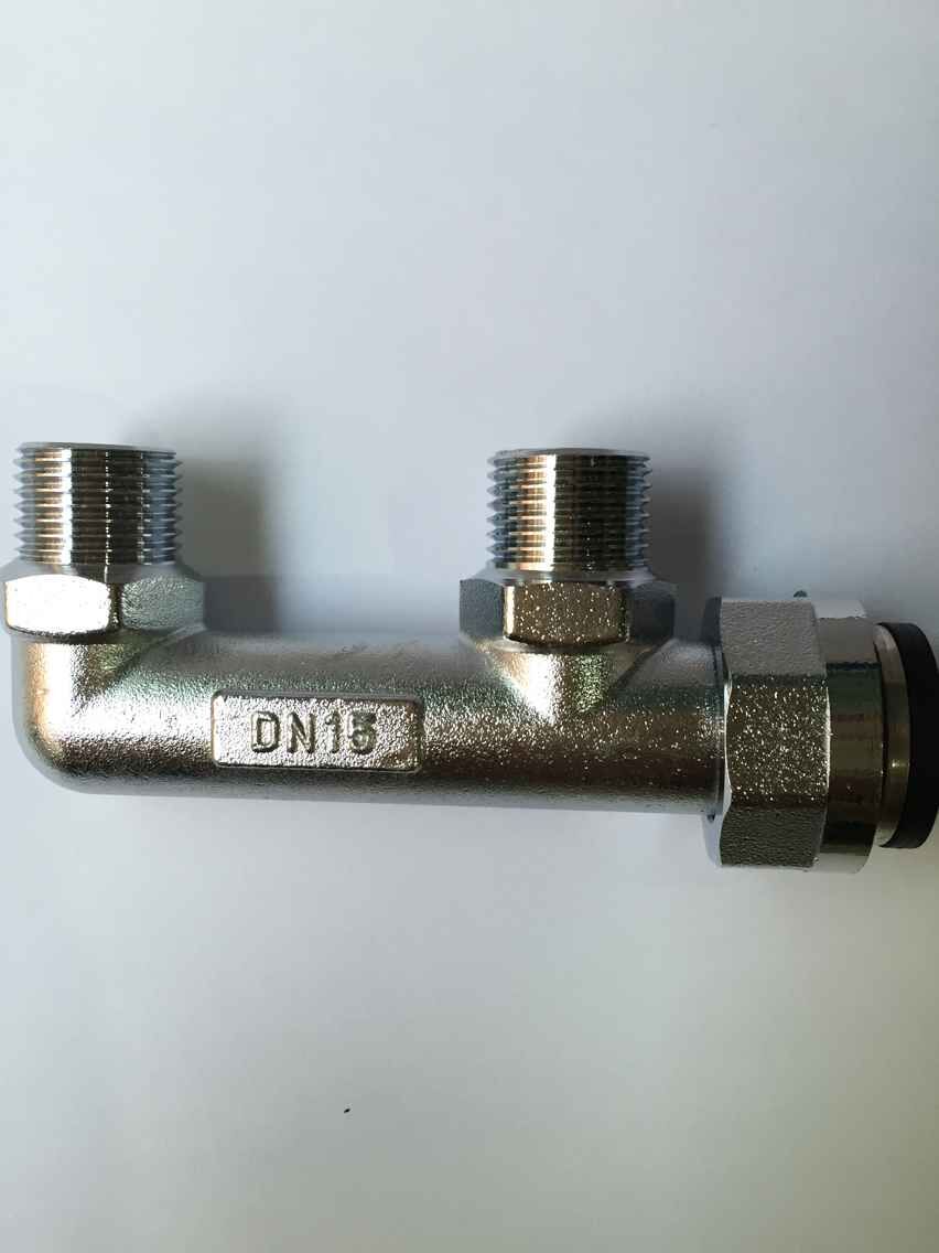 煤气头M30螺纹接头 4分燃气F型三通DN15接头加厚黄铜分路器