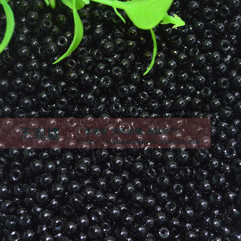 100颗 5mm黑色珠玻璃散珠子diy手工材料串珠饰品配件项链手链