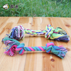 宠物双结棉绳绳结玩具宠物玩具洁齿磨牙泰迪贵宾咬绳狗狗玩具