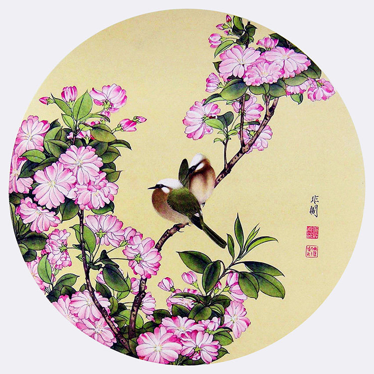 苏绣diy套件初学工笔画海棠花小鸟手工自学刺绣装饰画非十字绣