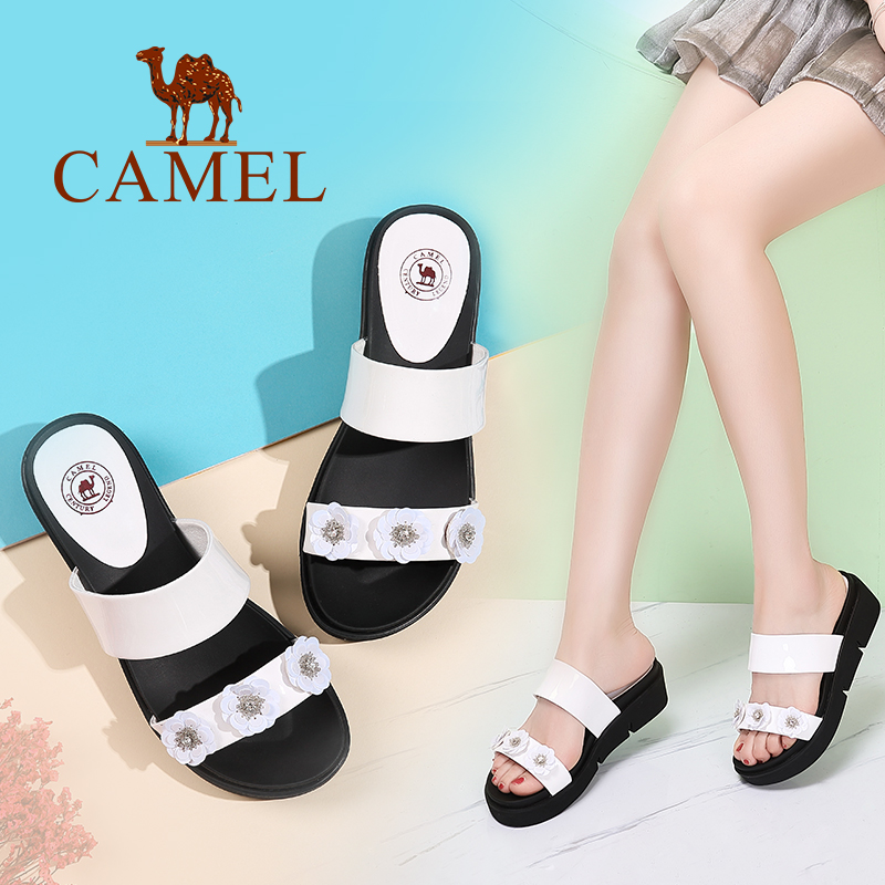 Sandales femme CAMEL   en couche de cuir premiere - semelle en plastique - Ref 2673578 Image 1