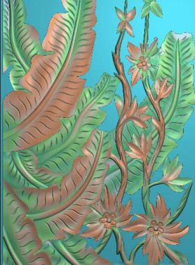 石材芭蕉叶香蕉叶砂岩浮雕背景墙屏风挂屏精雕图石雕图木雕图BMPe