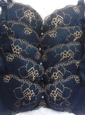 聚拢型调整型文胸 上薄下厚 3扣舒适棉胸罩 80A 75B黑色