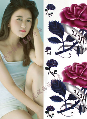 小清新花朵持久纹身贴玫瑰花