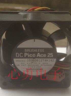 原装正品Sanyo/三洋散热风扇109R0612T4K142 DC12V 0.4A 6025 3线