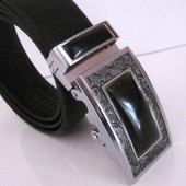 玉石腰带 镶泰山玉头层牛皮腰带泰山石敢当商务礼品礼盒泰山玉带