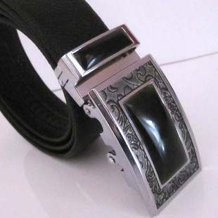 玉石腰带 镶泰山玉头层牛皮腰带泰山石敢当商务礼品礼盒泰山玉带