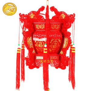 结婚仿古塑料水晶宫灯 大红亚克力户外灯笼灯 节日户外阳台走马灯