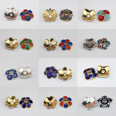 景泰蓝佛珠滴油手工合金花托新品