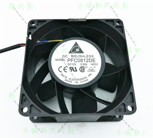 台达 PFC0812DE 12V 3.30A 8038 8CM 4线PWM 大风量暴力 增压风扇