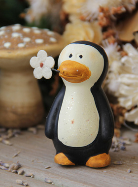 时光陶土花盆摆件小动物