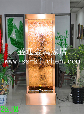 欧式风金色豪华不锈钢流水摆件