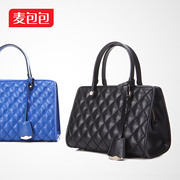 Wheat bags 2015 first layer leather women bag shape hand slung leather size ornaments rhombic bag